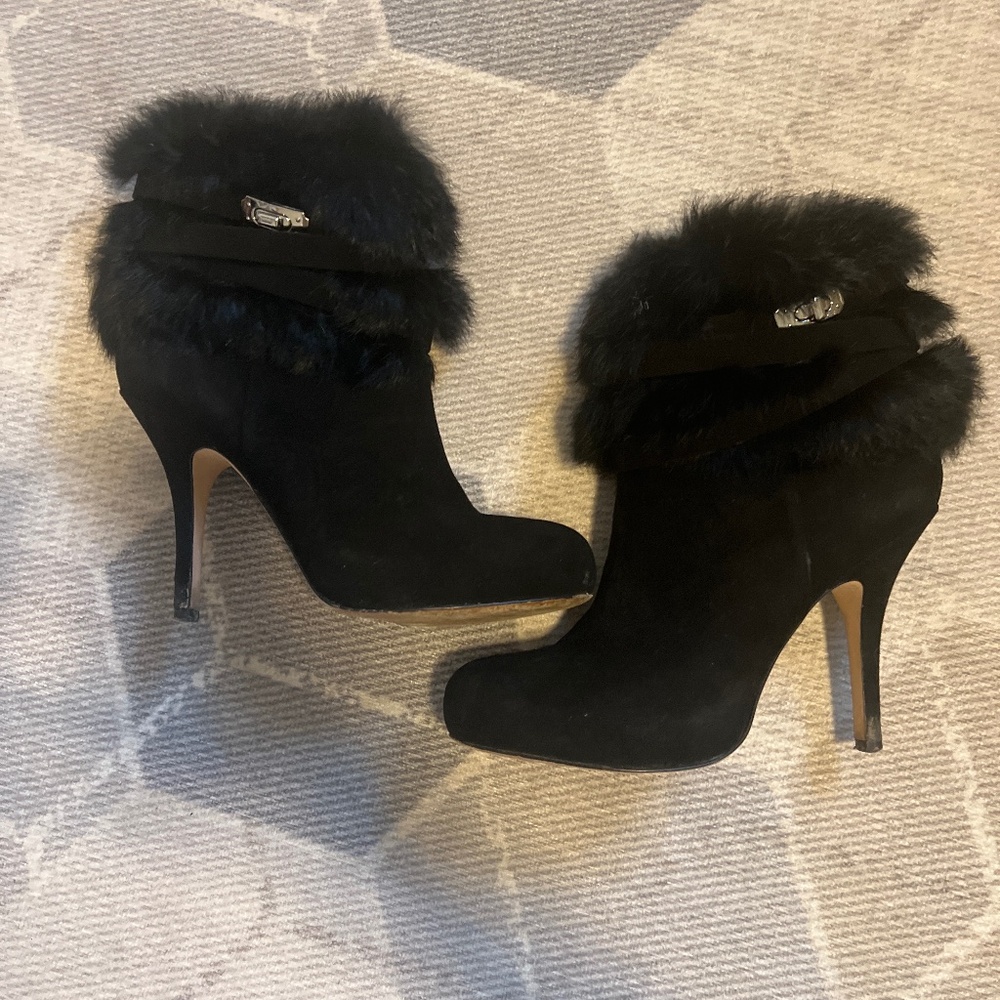 Coach suede and fur boots